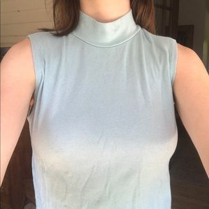 Light blue cutoff turtleneck